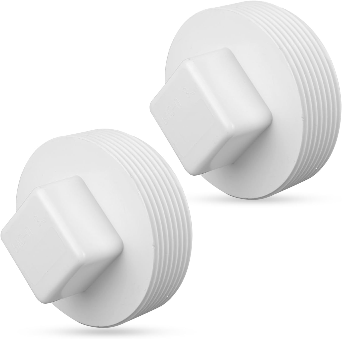 4" NPT Male Threaded PVC Sewer Cleanout End Cap Plug, Flush Sewer Cleanout Cap Fitting for Drainage Piping System Outdoor Garden