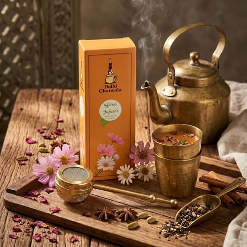 Image of Delhi Chaiwala Premium Lead-Free Brass Infuser | Food-Grade, BPA-Free, Sustainable Strainer | Durable Filter for Loose Leaf | Not for CTC or Powder-FBA