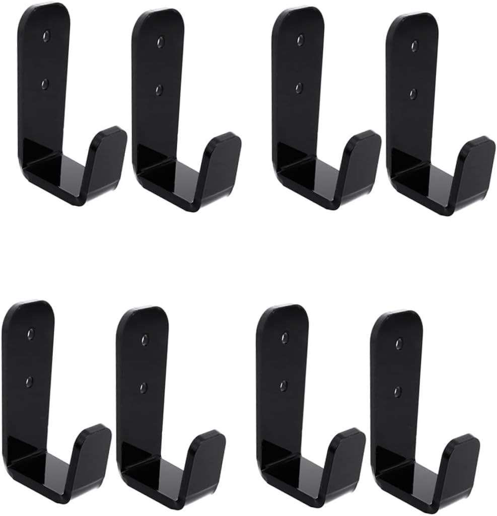 Fishing Rod and Hiking Poles Wall Organizer Rack, Acrylic Hockey Stick and Trekking Pole Holder with Screws, 4 Pairs Storage Mount for Outdoor Sports Equipment