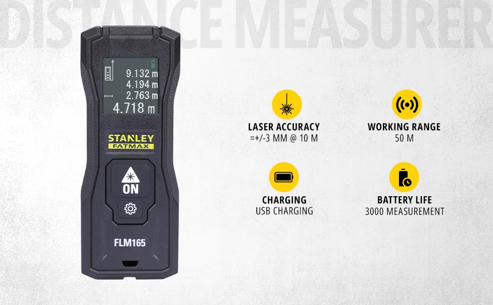 Télémètre laser 50m haute précision FLM165 avec écran rétroéclairé - 2