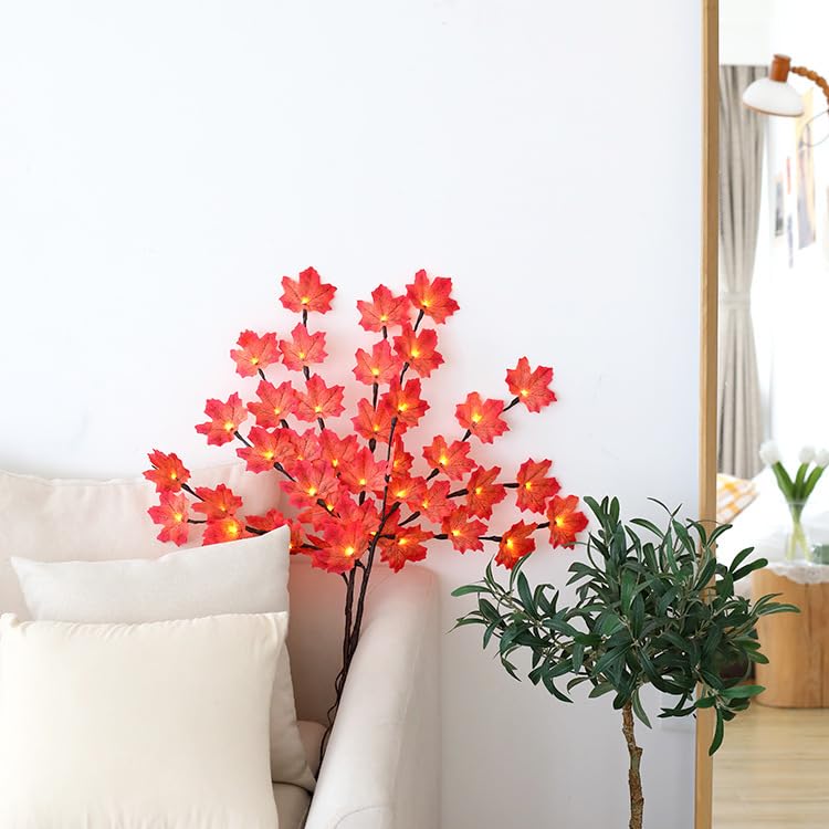 Image of Ulalaza 30.3'' 2 Branches 40 LED Bulbs Twig Lamp Battery Operated LED Lighted Willow Branches Vase Fillers Use for Christmas Home Party Decoration Indoor Outdoor
