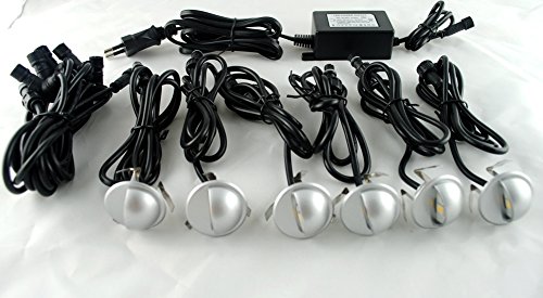 Fvtled Pack Of 6 Low Voltage Led Deck Light Kit Φ1.38 Waterproof Outdoor Step Stairs Garden Yard Patio Landscape Decor Lighting Warm White Lamp #TOP7