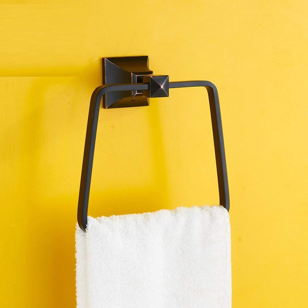 Anneau de serviette suspendu noir GZZ pour une salle de bain moderne