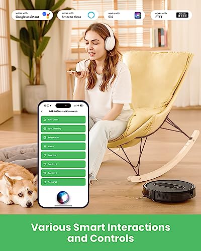 Vactidy T7 Robot Vacuum and Mop Combo, WiFi/App/Alexa/Siri Control, Robotic Vacuum Cleaner with Schedule, 2-in-1 Watertank and Dustbin, Self-Charging, Slim, for Hard Floor, Pet Hair, Carpet - Image 8