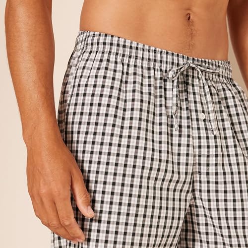 Image of Amazon Essentials Men's Cotton Poplin Straight-Fit Pajama Pants with Pockets, Elastic Waist, Drawstring