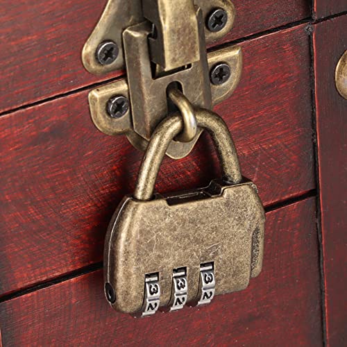 Joyero de madera con cerradura de combinación para proteger objetos de valor contra pérdidas 6
