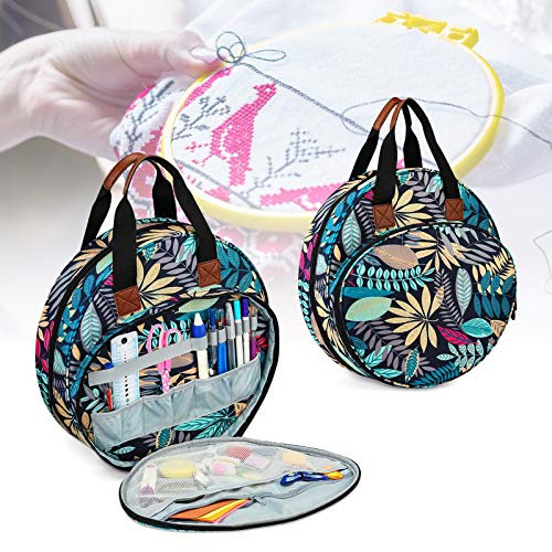 Reviews de Almacenamiento de materiales de bordado los mejores 5. 44 Embroideries Bags Embroidery Storage Embroidery Project Bag 600D Oxford Bag for Cross Stitch Embroidery Supplies Multifunctional Portable Carrying Bag Beginner Embroidery Kit for...