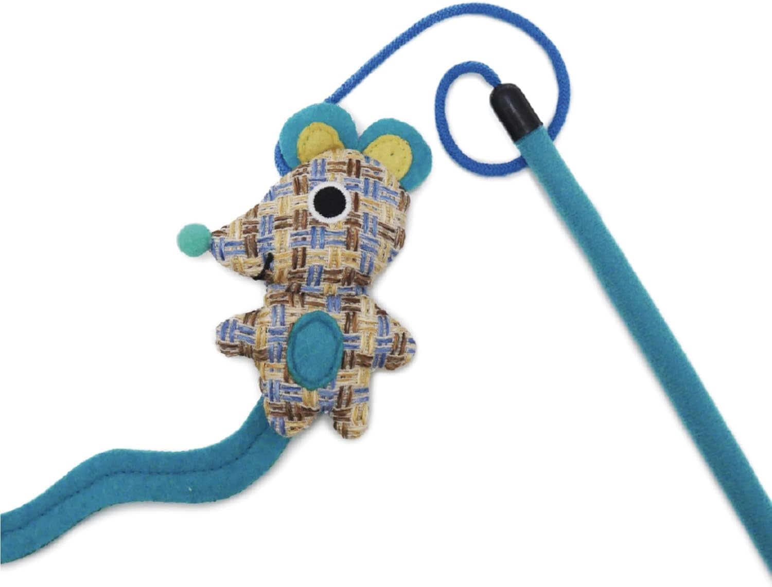 Rosewood Jolly Moggy Mr. Mouse Teaser Cat Toy - Interactive Wand Teaser Toy with Catnip-Infused Mouse for Fun and Engaging Playtime