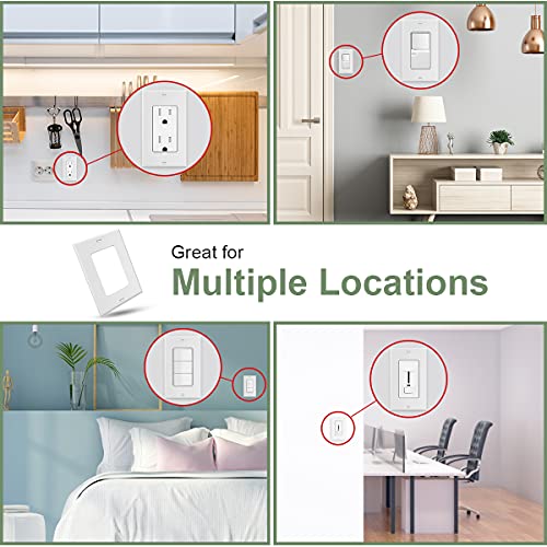 Placa de pared decorador para interruptor de luz con diseño plano lavable pack de 10 color blanco 6