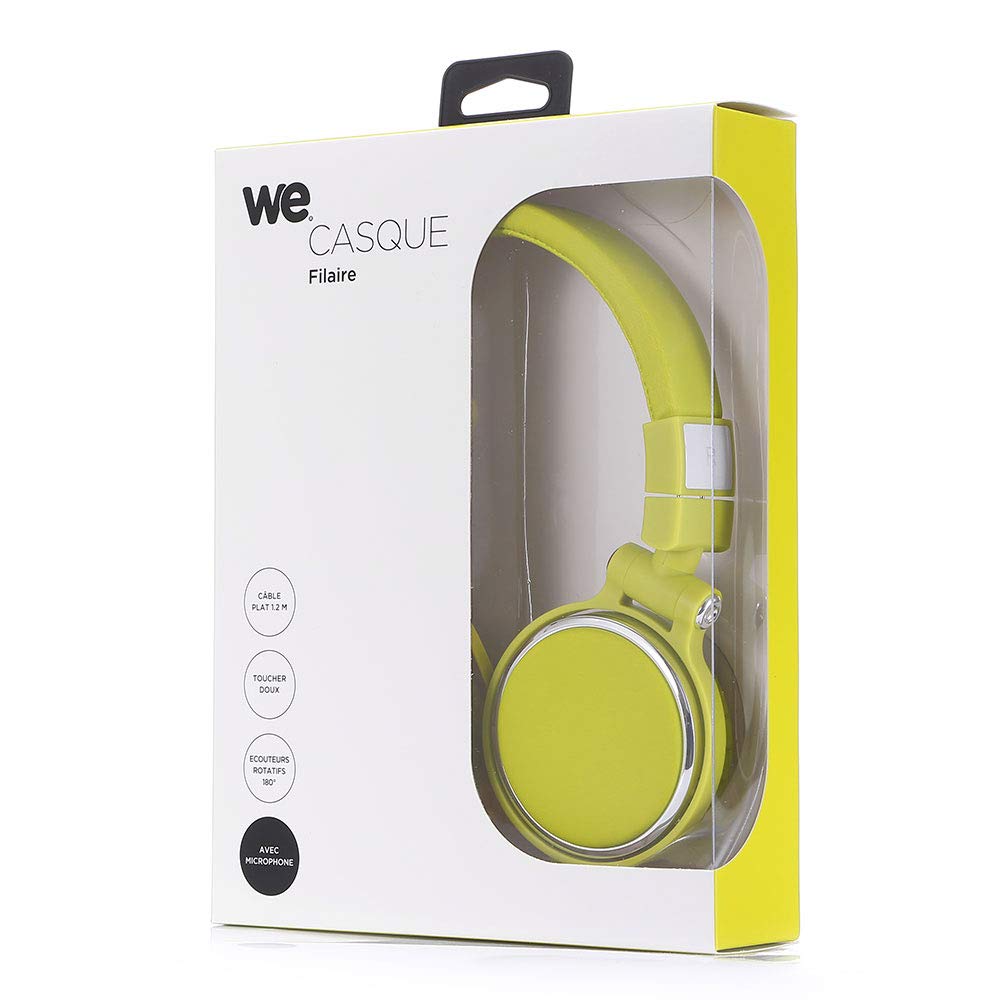 WE Connect CASFILVE - Auriculares de Diadema con micrófono, Color Verde