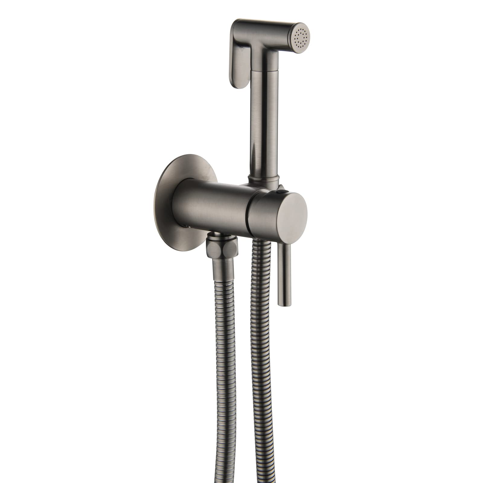 Handheld bidet sproeier voor toilet, wandmontage messing badkamer doek luier sproeier set chroom enkel koud water toilet bidet sproeier kit voor persoonlijke hygiëne, PVC slang (kleur: PVC slang