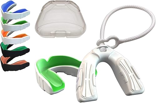 Boil and Bite - Protector bucal con boquilla deportiva personalizada Tether DBT para fútbol, hockey, rugby, lacrosse (estuche de almacenamiento
