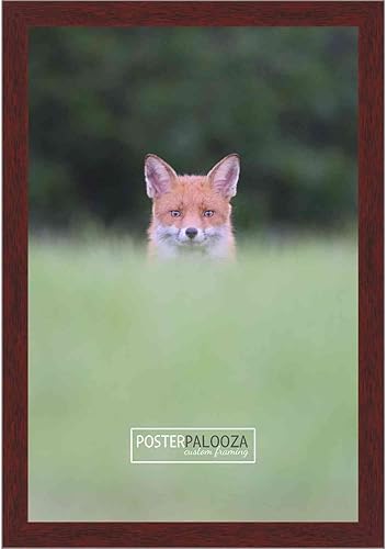 Miniatura 3 de Poster Palooza Marco de madera de pino maciza con acabado de caoba marrón de 4 x 12 pulgadas, plexiglás acrílico UV, respaldo de tablero de espuma y