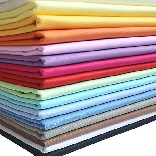 16pcs 18 x 22 inches Cotton Fabric Premium Solid Precut Fabric Pu...