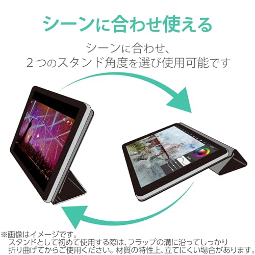 エレコム(ELECOM) iPad Air 10.9 第5/4世代 (2022/2020年) ケース オートスリープ対応 2アングル 手帳型 背面クリア ブラック TB-A20MWVBK