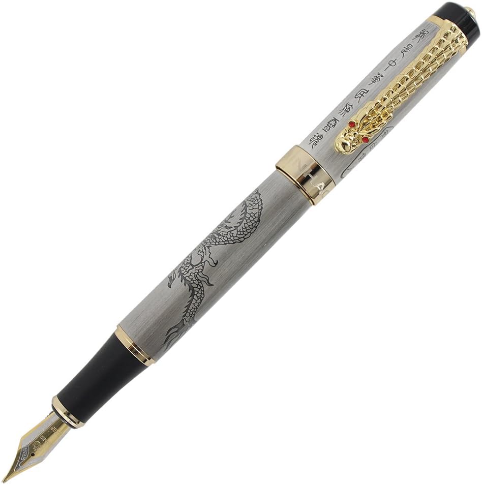 Gullor JINHAO Fountain Pen Ancient Silver Chinese Liberia Ubuy