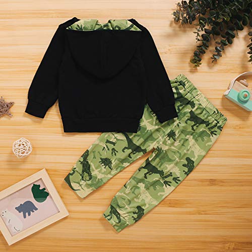 Soapow 2 stks Kids Peuter Jongen Camouflage Mode Pak Hooded Shirt Broek Outfits - Image 4