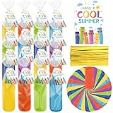 30 Pack End of School Year Gifts Colorful Ice Pop Sleeves with Tags Summer Last Day of School Gifts for Students Neoprene Ice Pop Holders Bags for Kids Summer Toy for Classroom Prizes Summer Party