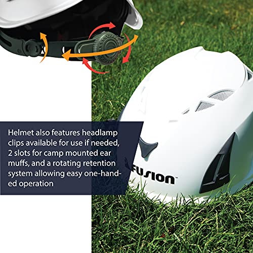 Fusion Climb Meka II Climbing and Zipline Safety Helmet - White, 6.25-Inch H x 10.3-Inch L x 8.25-Inch W