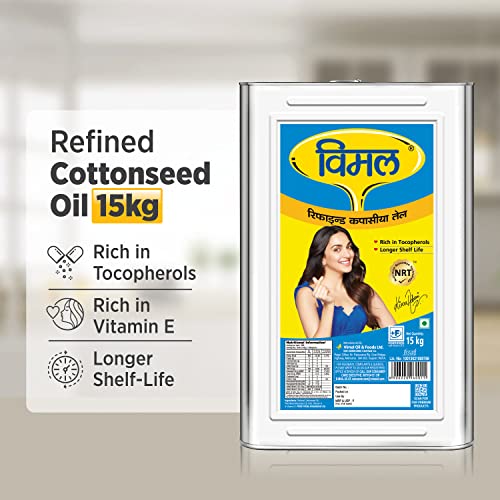 Image of Vimal Cottonseed Oil: Healthy Kapasiya Tel, Refined Cooking Oil for Balanced Diet | Pure Cottonseed Oil (15L)