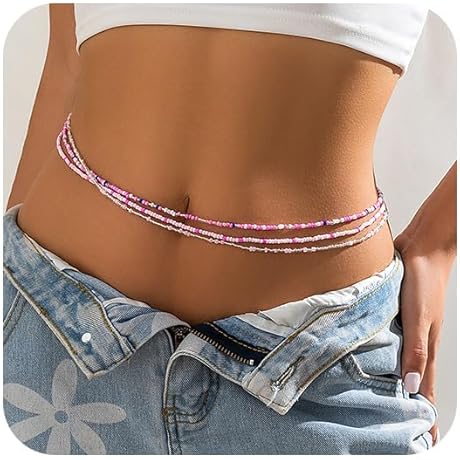 Waist Chain Beads Waist Chains Boho Chain Belt Beaded Body Chain Multilayer...