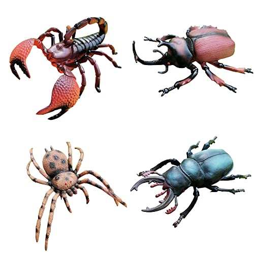 4 st insekter leksaker stora – realistiska insekter leksaker – plastinsekter figurer halloween och födelsedagspresenter plastinsekter plastfigurer