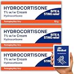 Hydrocortisone Cream 1% w/w Bite and Sting Cream, Mosquito and Bee Sting Treatment, Itchy Skin and Redness Solution, 3 x 10g Tubes - JJH Medical Bundle Including Skin Relief Guide- Packaging May Vary