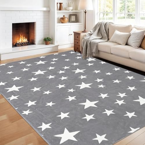 Tapete USTIDE Little Stars 5x7 Pies Gris miniatura 3