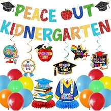 Kindergarten Graduation Decorations Peace Out Kindergarten Banner Class of 2026 Graduation Party Decorations Kindergarten Graduation Banner