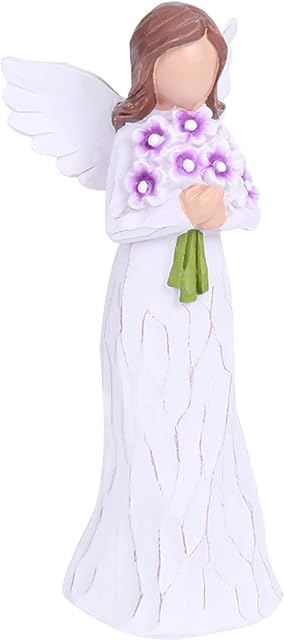 Guardian Angel Figurine, flower Hand Carved Praying Angel Sculpture, Encouraging Gifts, Home Decoration Gifts, Expressing Love, Hope, Sunshine