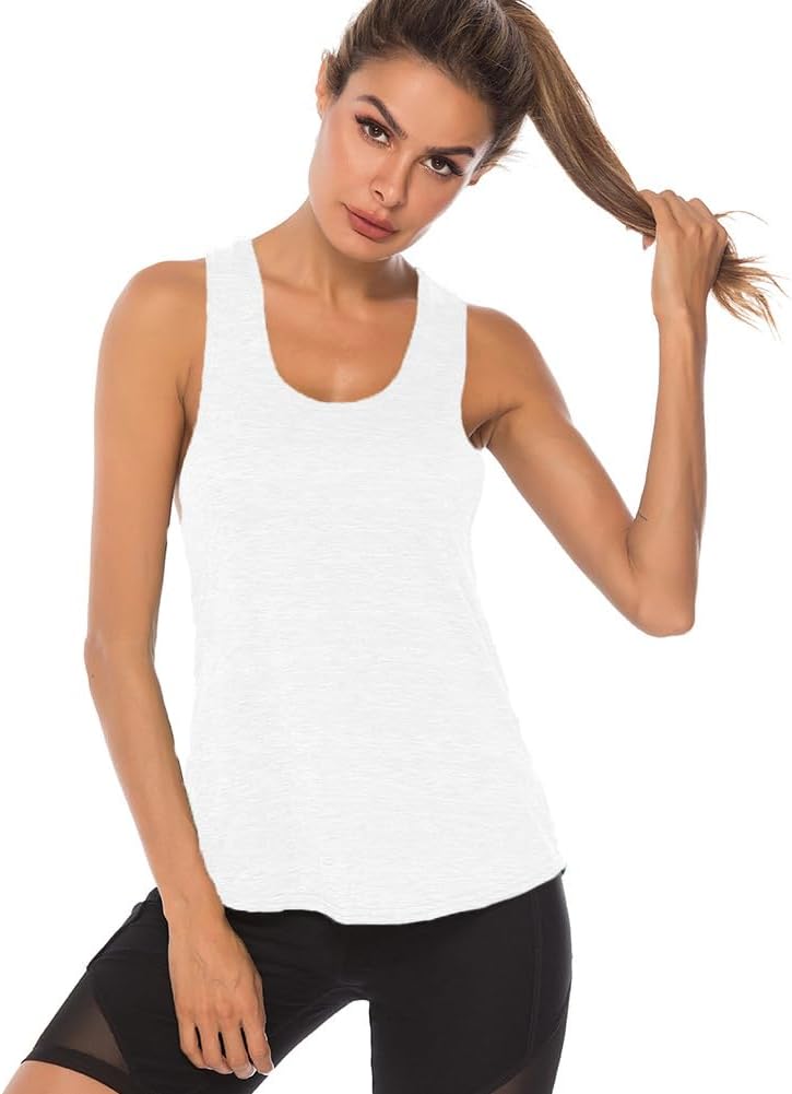 Women’s Racerback Workout Tank Tops Loose Fit Sleeveless Athletic Gym Yoga Running Tops T Shirts - Image 5