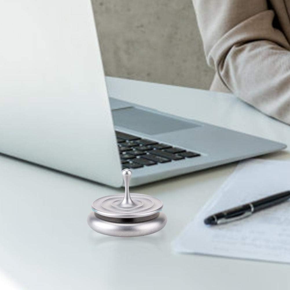 Stainless Steel Water Drop Desk Toy, Metal Top Fun Toy for Kids and Adults (Silver)
