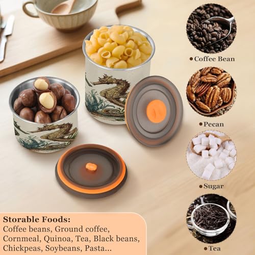 Envase para café de acero inoxidable 900ml con tapa transparente miniatura 5