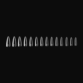 Apres Gel-X Stiletto Box of Nail Tips | 280 Gel-X Tips, Soft Tips, 14 Sizes 00-9 | Half-sizes Included (Natural Stiletto Long, 280 Count)