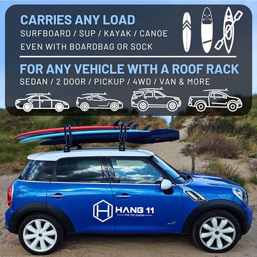 Hang 11\' Surfboard Tie Down Straps for Roof Rack, Surfboard Straps for Roof Rack, Surf Straps for Roof Rack, Surfboard Roof Rack Straps Tie Down, Paddle Board Straps for Roof Rack Tie Down Straps - Thumbnail 2