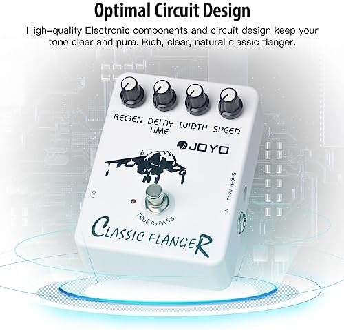 JOYO Flanger Effect Pedal Achieve Metallic Flanger Sounds & Rapid Tremulous Vibrato for Electric Guitar Effect - True Bypass (JF-07)