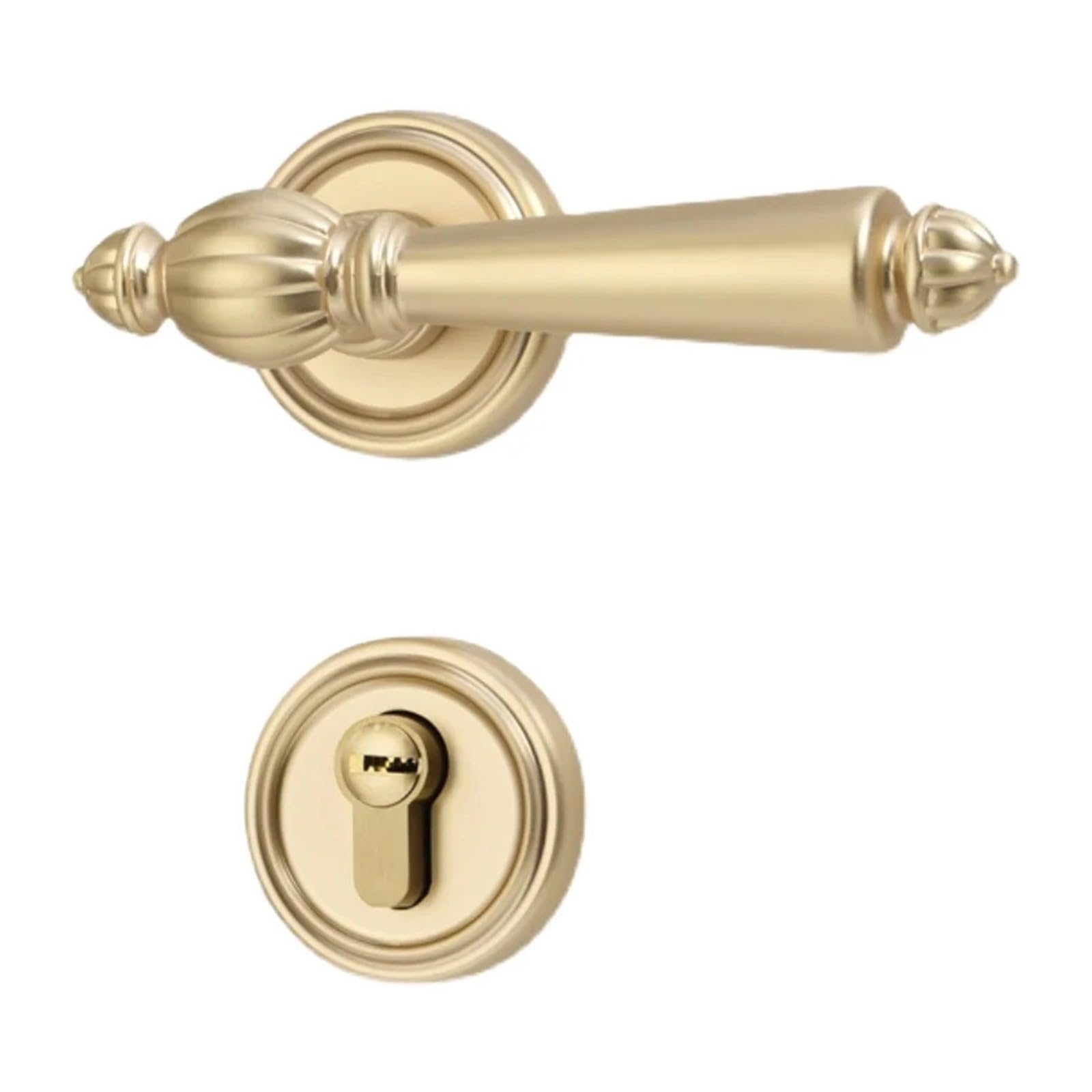 nxjaSDH Lock and Handle Sets, French Brushed Copper Door Lock Indoor Wooden Split Bedroom Silent American Handle