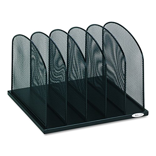 Safco Products Onyx Mesh 5 Sort Vertical Desktop Organizer 3256Bl, Black Powder Coat Finish, Durable Steel Mesh Construction #TOP1