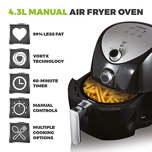Tower T17021 Family Size Air Fryer with Rapid Air Circulation, 60