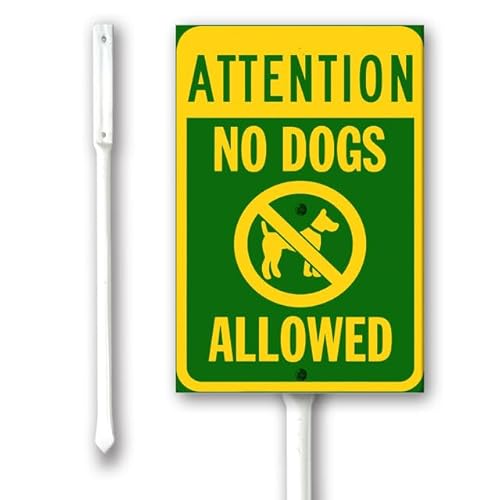 Geroclonup Letrero de metal con estaca para valla, puerta delantera, césped, jardines y negocios al aire libre, 11,5 x 15 cm, diseño retro divertido