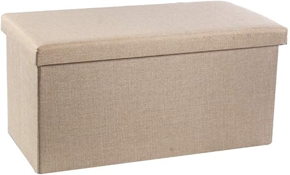 Storage Stool Foot Stool Pouf Storage Toy Box Chair Trunk Tool Folding Footrest Footstool Color Beige