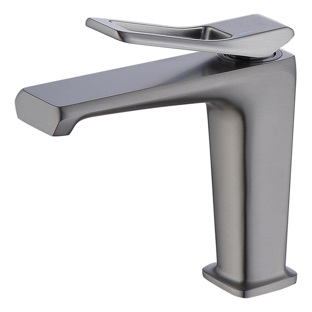 Mitigeur en laiton de salle de bain finition gris fumé haut de gamme 130 mm