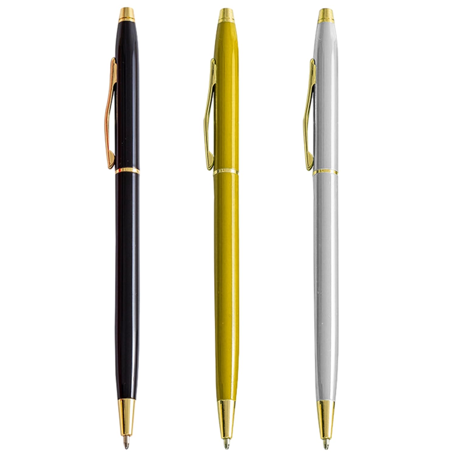 3 Metal Ballpoint Pens, Suitable for Adult Writing Suitable for Men and Women's Fountain Pens, Business Metal Ballpoint Pens