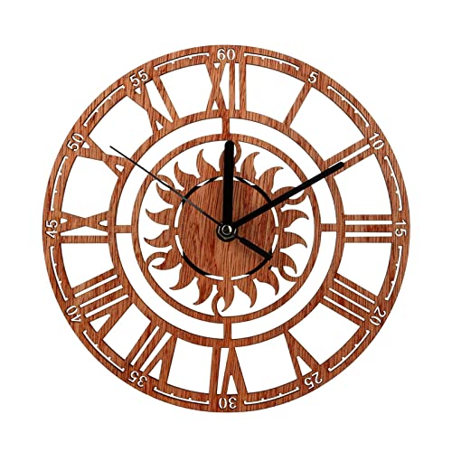 Horloge Murale Vintage en Bois Rustique pour Salon Chaleureux Vision