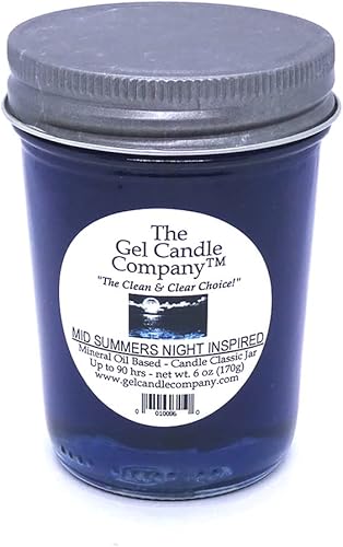 Mid Summers Night Inspired Scented Up To 90 Hours Classic Jar Candle Mineral Oil Based By The Gel Candle Company Mid Summers Night Inspired Scented Up To 90 Hours Classic Jar Candle Mineral Oil Based By The Gel Candle Company