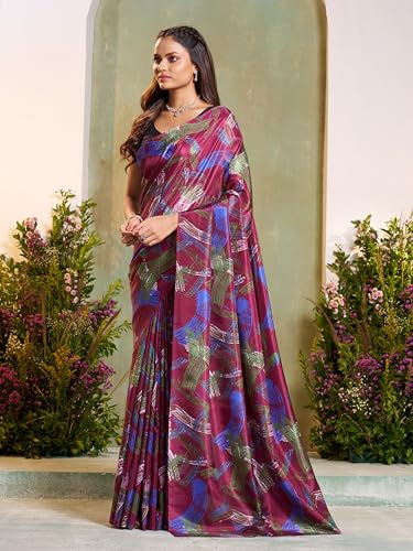 Image of Garden Vareli Art Silk Abstract Print Saree