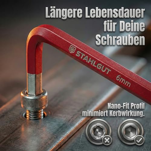 STAHLGUT 13er Innensechskantschlüssel Set, Werkzeuge, Werkzeug Set, Tools, Tool Set, Fahrrad Werkzeug, Hex, Handwerkzeug, Fahrradwerkzeug Set, Sanitär Werkzeug, 1,27-10mm Sechskant Multicolour Satz