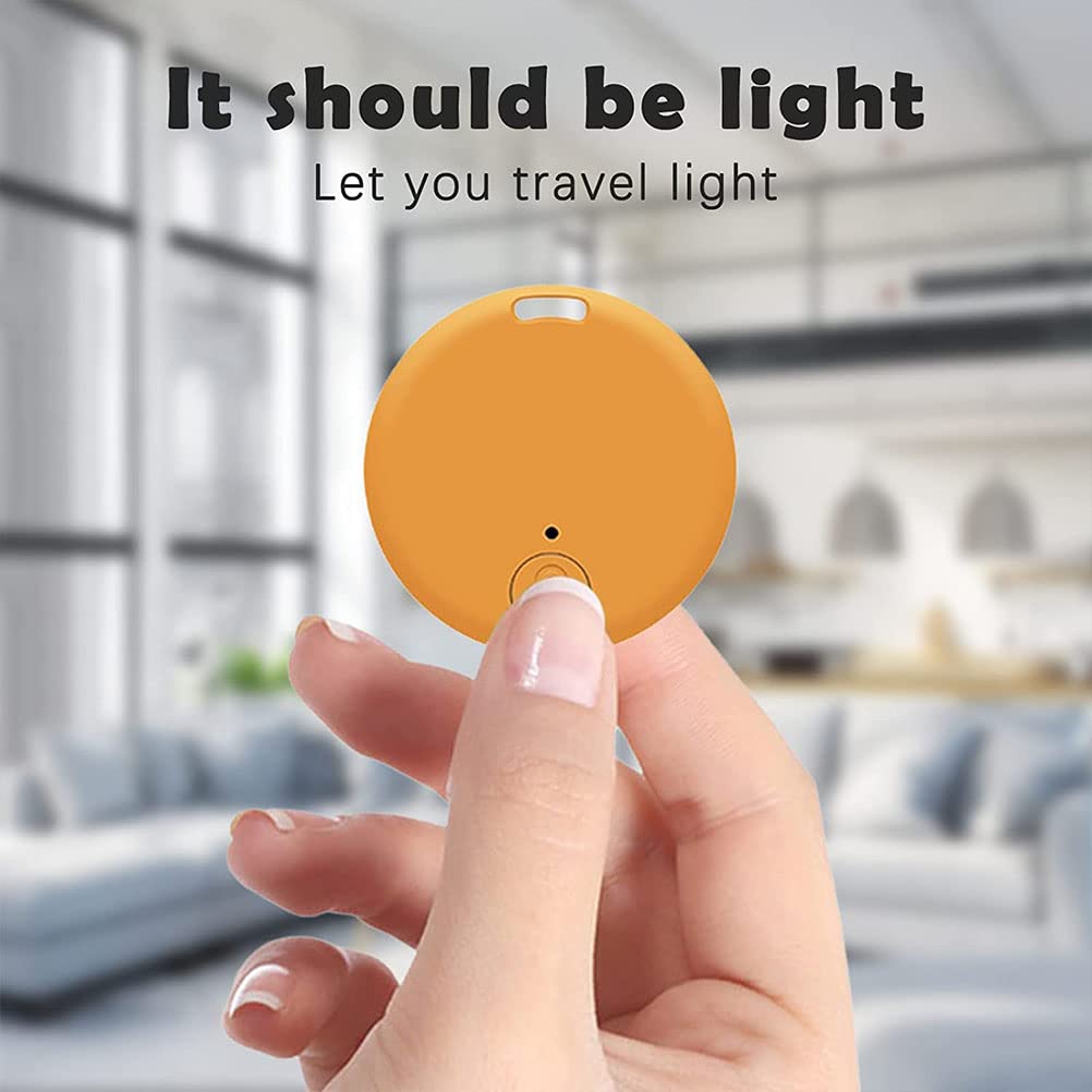 Rastreo GPS portátil Bluetooth 5.0 Rastreo de llave móvil con anillo de tracción, dispositivo inteligente antipérdida Localizador de mascotas para mascotas Gatos Perros Llave de billetera,Naranja