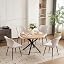 1x Natural Table+4 Waterproof White Chairs