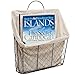 Country Rustic Wall Mounted Metal Wire Hanging Magazine / Mail Storage Basket Bin w/ Beige Linen Fabric